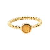 Natural Opal Gemstone Twisted 925 Sterling Silver Gold Plated Ring