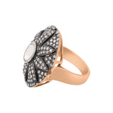 Natural Polki Diamond 925 Sterling Silver Gold Plated Ring