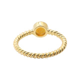 Natural Opal Gemstone Twisted 925 Sterling Silver Gold Plated Ring
