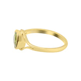Natural Peridot Gemstone 925 Sterling Silver Gold Plated Ring