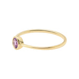 Natural Amethyst Gemstone 925 Sterling Silver Gold Plated Ring