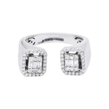 Natural Diamond 18k White Gold Adjustable Ring