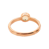 Round Shaped Citrine 925 Rose Gold Plated Hammered Ring