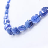 1 Layered Natural Blue Sapphire Oval Cabochon Cut Spiritual Healing Gemstone Beads Strand Necklace