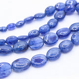1 Layered Natural Blue Sapphire Oval Cabochon Cut Spiritual Healing Gemstone Beads Strand Necklace