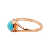 Round Shaped Turquoise 925 Rose Gold Plated Ring