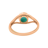 Round Shaped Turquoise 925 Rose Gold Plated Ring