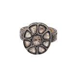 Natural Polki Diamond 925 Silver Gold Plated Ring