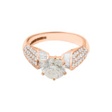 Round Diamond 18k White Pure Gold Wedding Ring