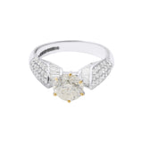 Round Diamond 18k White Pure Gold Wedding Ring