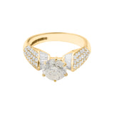 Round Diamond 18k White Pure Gold Wedding Ring