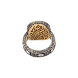 Natural Polki Diamond 925 Silver Gold Plated Ring