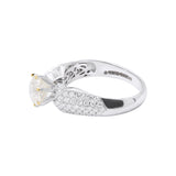 Round Diamond 18k White Pure Gold Wedding Ring
