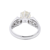 Round Diamond 18k White Pure Gold Wedding Ring