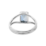 Natural Blue Topaz Gemstone 925 Sterling Silver Healing Ring