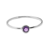 Natural Amethyst Round Cut Gemstone 925 Sterling Silver Ring