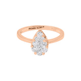 Pear Shaped Diamond 18k White Gold Handmade Designer Ring