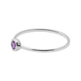 Natural Amethyst Round Cut Gemstone 925 Sterling Silver Ring