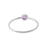 Natural Amethyst Round Cut Gemstone 925 Sterling Silver Ring