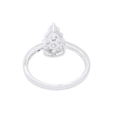 Pear Shaped Diamond 18k White Gold Handmade Designer Ring