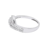 Designer Natural Diamond 18k White Gold Ring For Womens