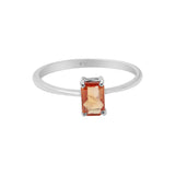 Natural Orange Sapphire Gemstone 925 Sterling Silver Ring