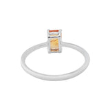 Natural Orange Sapphire Gemstone 925 Sterling Silver Ring