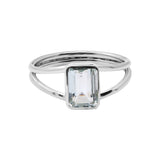 Natural White Topaz Gemstone 925 Sterling Silver Ring For Womens