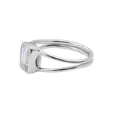 Natural White Topaz Gemstone 925 Sterling Silver Ring For Womens