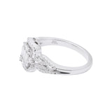 Natural Diamond 18k White Gold Engagement Band Ring For Womens