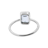 Natural Blue Topaz Rectangle Gemstone 925 Sterling Silver Ring