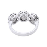 Precious Black and White Diamond 18k White Gold Ring For Womens