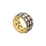 Natural Polki Diamond 925 Silver Gold Plated Band Ring