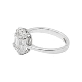 Natural Diamond 14k White Gold Engagement Band Ring For Womens