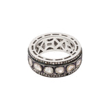 Natural Polki Diamond 925 Silver Gold Plated Band Ring