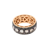 Natural Polki Diamond 925 Silver Gold Plated Band Ring