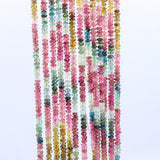 13 Line Natural Multi Tourmaline Round Faceted Spiritual Healing Gemstone Beads Strand Necklace
