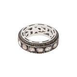 Natural Polki Diamond 925 Silver Band Gold Plated Ring