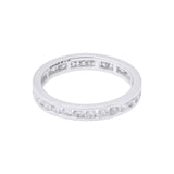 Natural Diamond 18k White Gold Band Ring For Womens