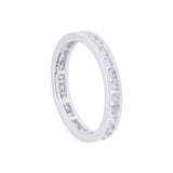 Natural Diamond 18k White Gold Band Ring For Womens