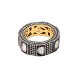 Natural Polki Diamond 925 Silver Band Ring