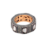 Natural Polki Diamond 925 Silver Band Ring