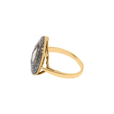 Pear Shaped Designer Natural Polki Diamond 925 Sterling Silver Gold Plated Ring