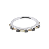 White and Black Diamond 18k White Gold Ring