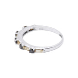 White and Black Diamond 18k White Gold Ring