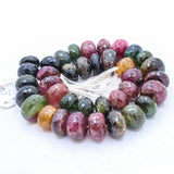 1 Line Natural Multi Tourmaline Round Faceted Spiritual Healing Gemstone Beads Strand Necklace