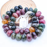 1 Line Natural Multi Tourmaline Round Faceted Spiritual Healing Gemstone Beads Strand Necklace