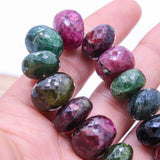 1 Line Natural Multi Tourmaline Round Faceted Spiritual Healing Gemstone Beads Strand Necklace