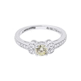 Trendy Precious Diamond Ring in 18k White Gold Gift For Her