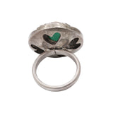 Natural Emerald Gemstone and Diamond 925 Sterling Silver Ring